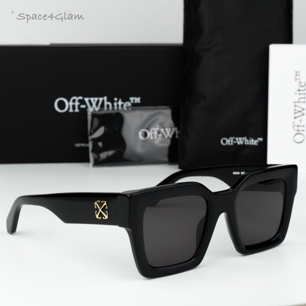 Off-White Women Sunglasses Black Grey Square OERI13I JACKSON 1007 NEW AUTHENTIC